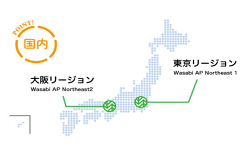 国内リージョンの位置